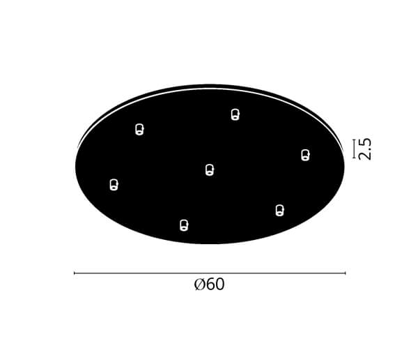 גוף תאורה אלמנט R7: בסיס עגול ל-7 גופים